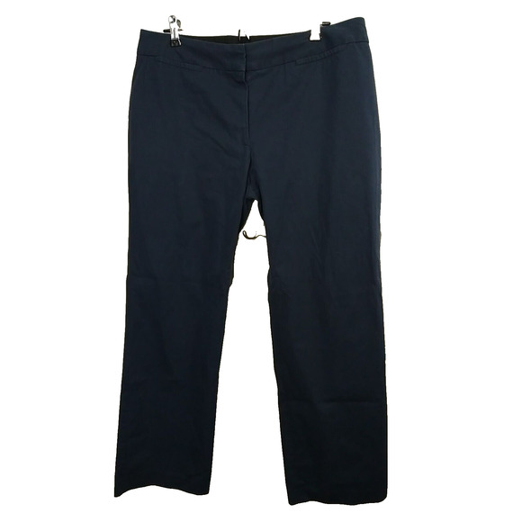 Liz Claiborne Audra Woman 16 Pants Blue Straight Casual Khaki Office Wear - Picture 1 of 12